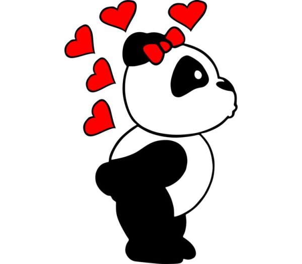 Панда с сердечком