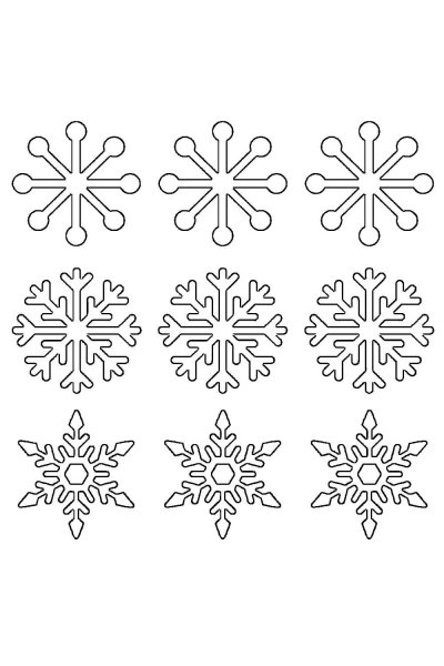 Новогодние трафареты на окна для вырезания снежинки