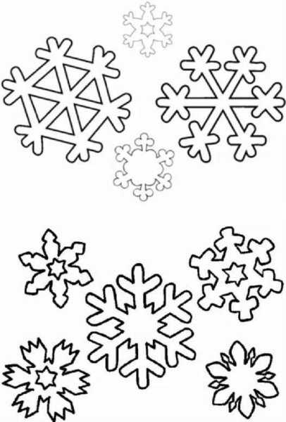 Шаблоны снежинок для вырезания из бумаги для детей