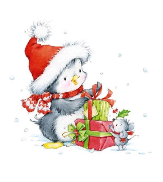 Новогодние иллюстрации Марины Федотовой пингвины