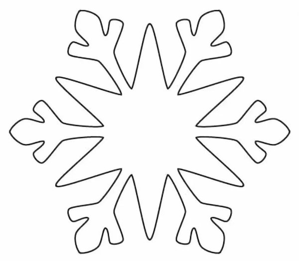 Снежинка трафарет для вырезания