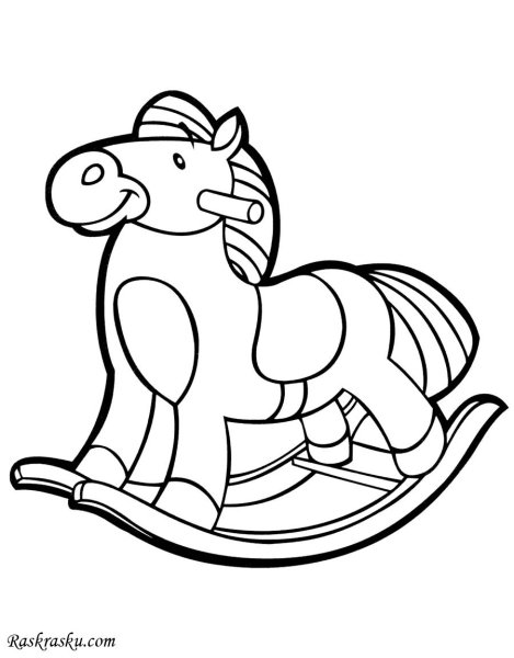 Лошадка игрушка раскраска для детей