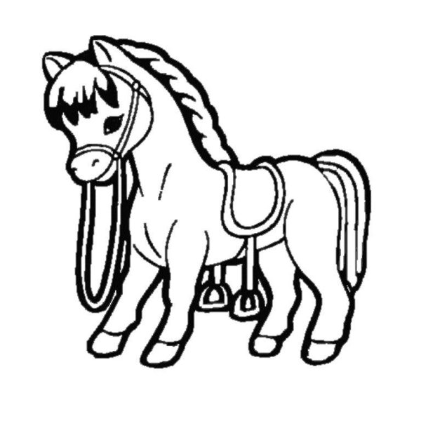 Лошадка трафарет для рисования для детей