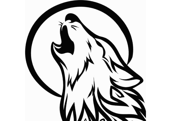 Волк карандашом