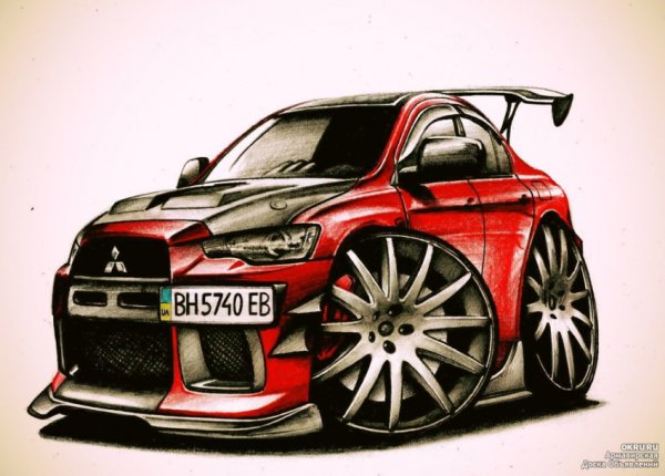 Машина в мультяшном стиле