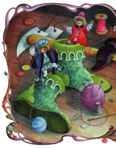 Маленькие человечки братья Гримм раскраска