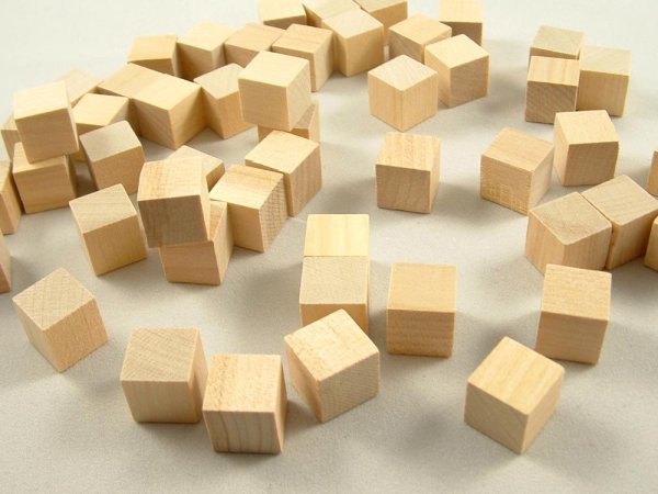 Кубики деревянные неокрашенные