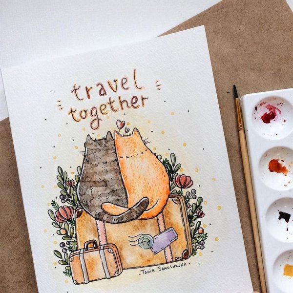 Открытки на НГ маркерами