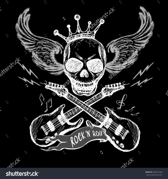 Череп панк на черном фоне