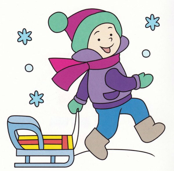 Санки рисунок для детей