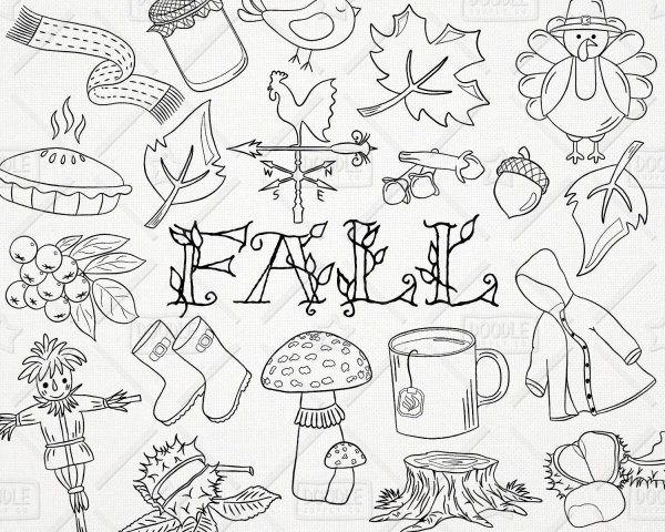 Осенние рисунки для ежедневника