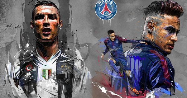 Неймар Месси и Роналду арт