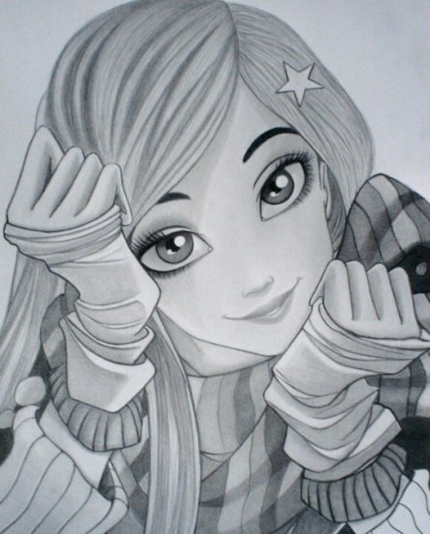 Рисунки для срисовки девочки аниме легко