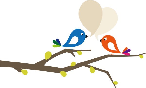 Рисование две птички сидят на ветке