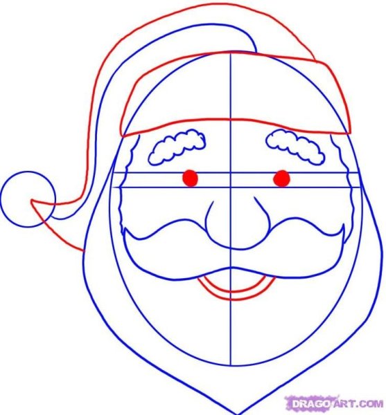 Голова Деда Мороза для детей