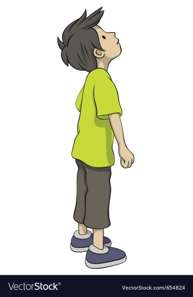 Мальчик боком рисунок