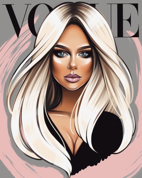 Нарисованная девушка в очках