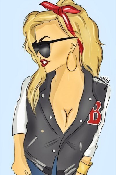 Блондинка в нарисованном стиле