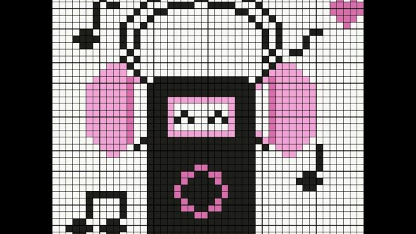 Сердечко в клеточку в тетради