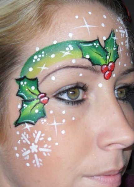 Новогодний грим на лицо