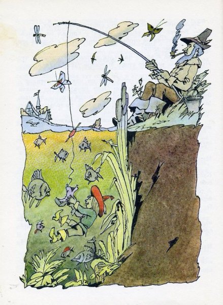 Рисунок водяного из сказки Летучий корабль