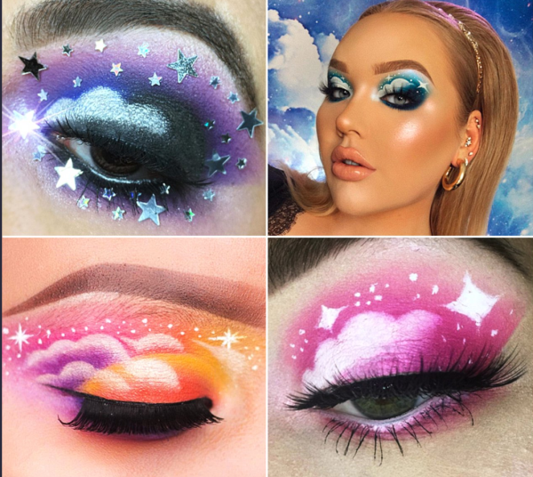 Макияж облака на глазах