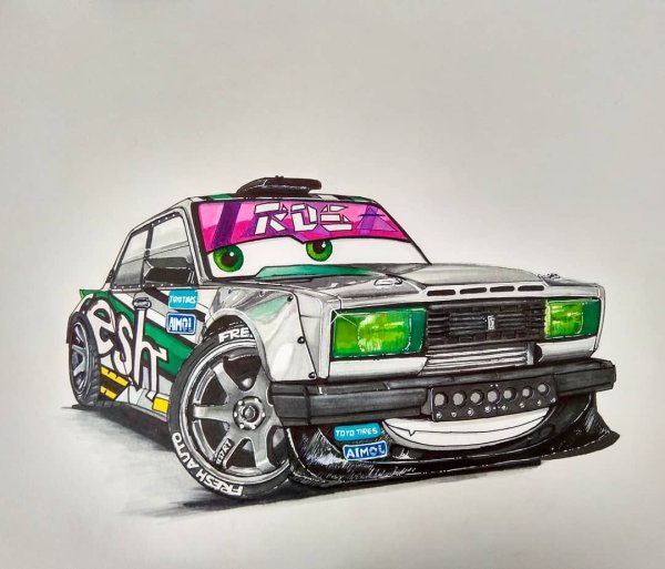 Авто в мультяшном стиле