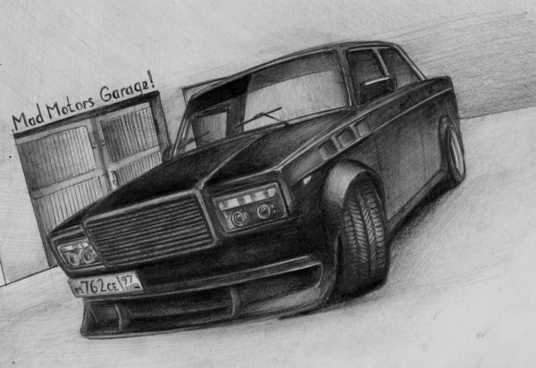 ВАЗ[ 2107 рисунок тюнингованный