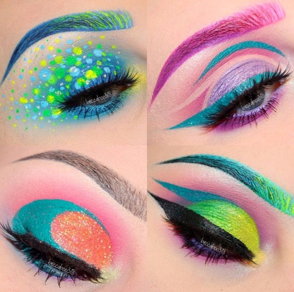 Разноцветный макияж глаз