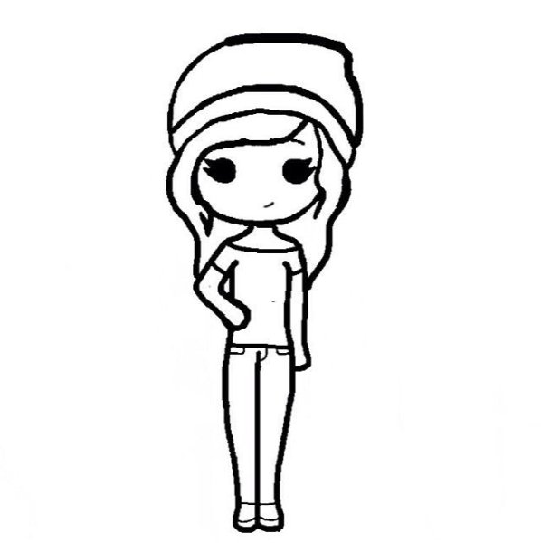 Рисунок девочки для срисовки лёгкий