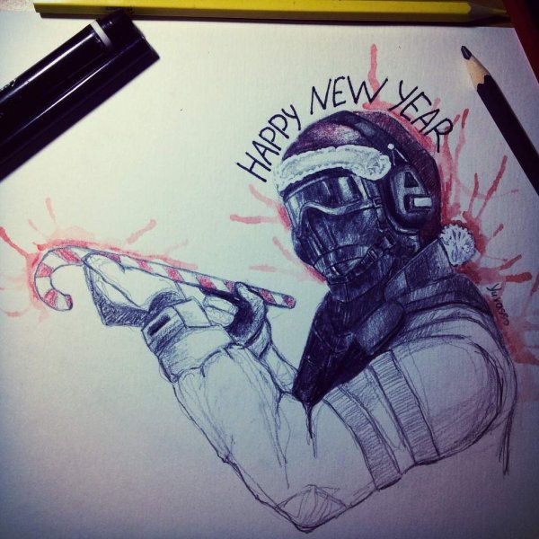 Варфейс новогодние рисунки