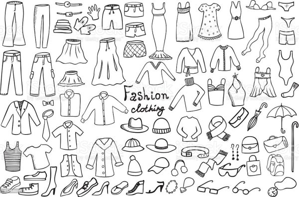 Раскраски наклейки одежда