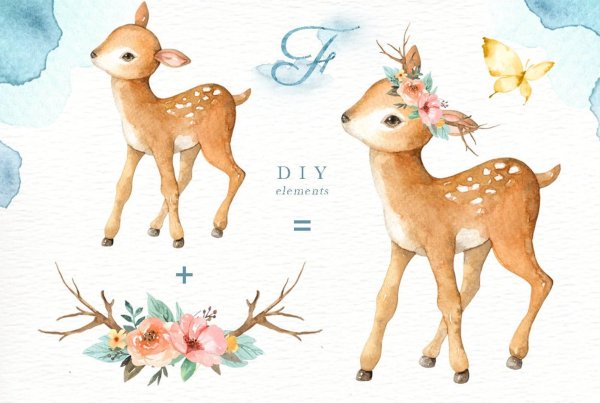 Раскраска Олененок