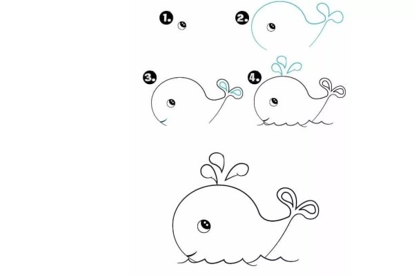 Кит пошагово рисунок