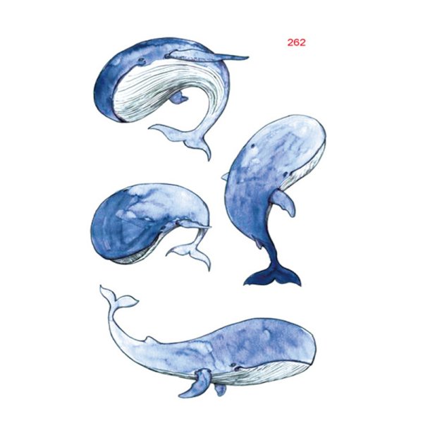 Тату кит с детьми