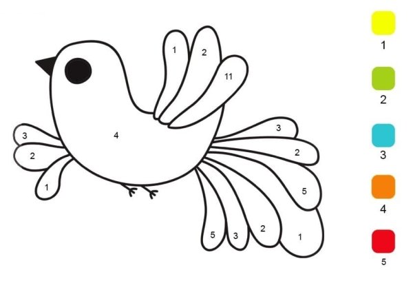 Раскраска птичек младшая группа