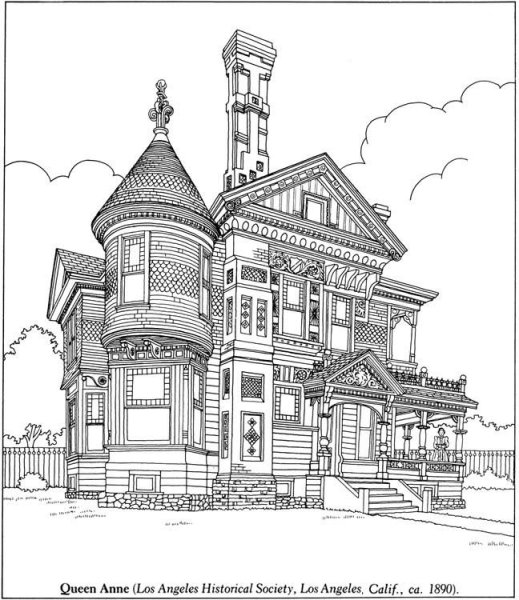 Красивое здание раскраска