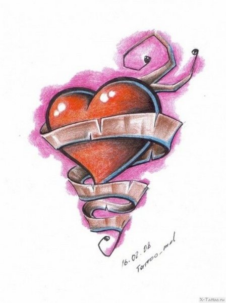 Татуировка сердце эскиз