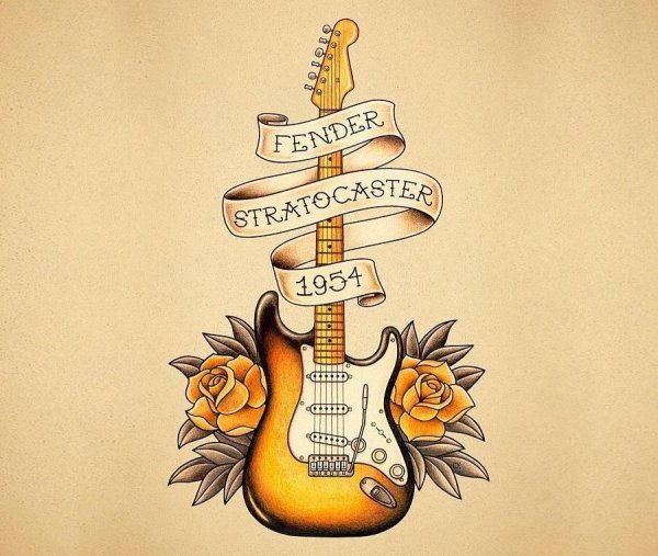 Эскизы татуировок гитара