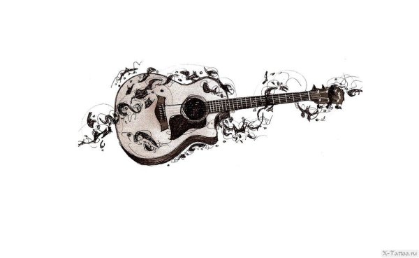 Электрогитара тату эскиз