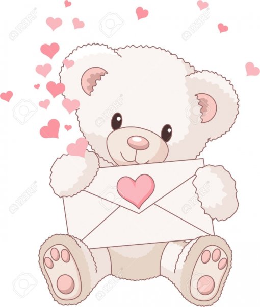 Маленькие рисуночки Медвежонок с сердечком