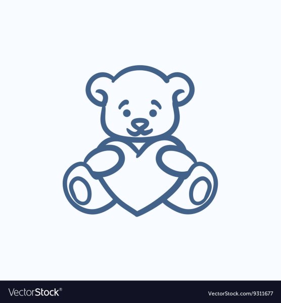 Медведь с сердечком значок