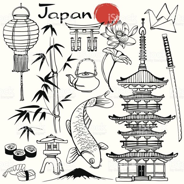 Элементы японских рисунков
