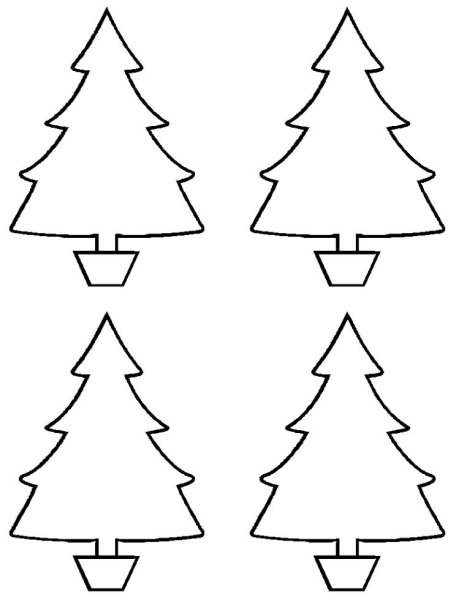 Елочка трафарет для детей