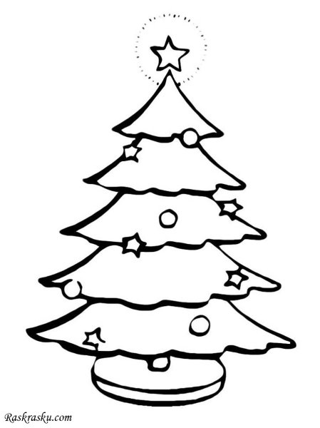 Елка раскраска