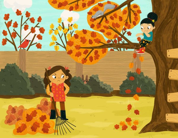 Осенний пейзаж цветными карандашами