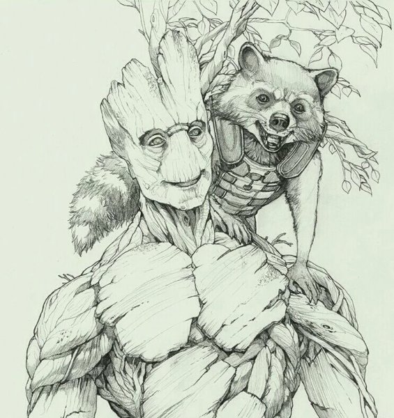 Рисунок Грута поэтапно