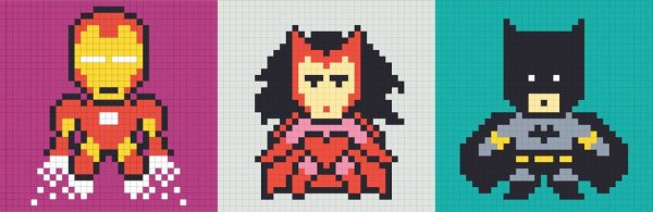 Супергерой в стиле пиксель арт