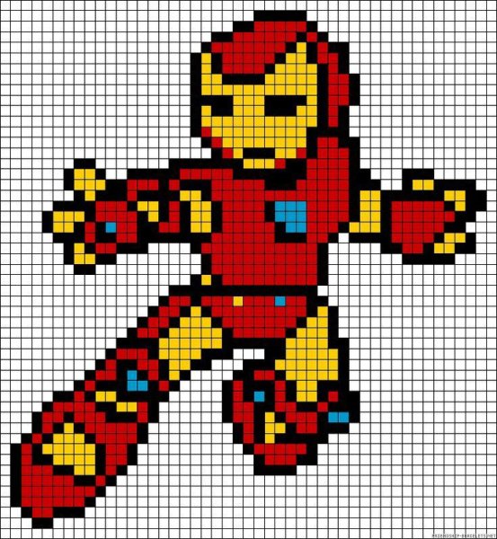 Рисование по клеточкам Супергерои