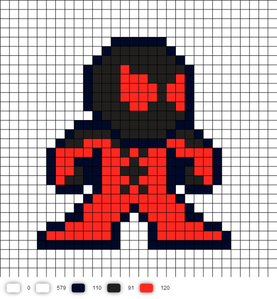 Человек паук пиксельный рисунок